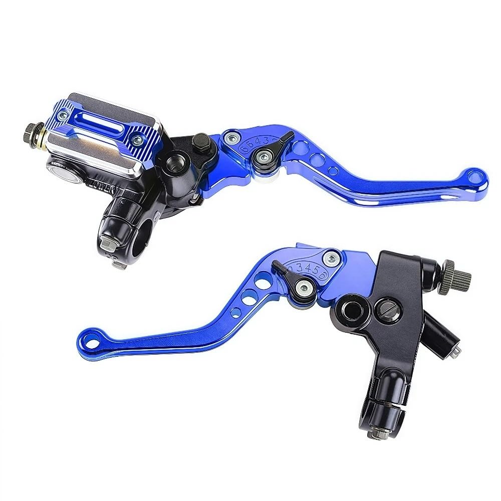 Pompa Cilindro Maestro Freno Pompa Cilindro Maest Maniglia di regolazione della leva della frizione idraulica della pompa freno universale per moto per Yamaha(Blue)