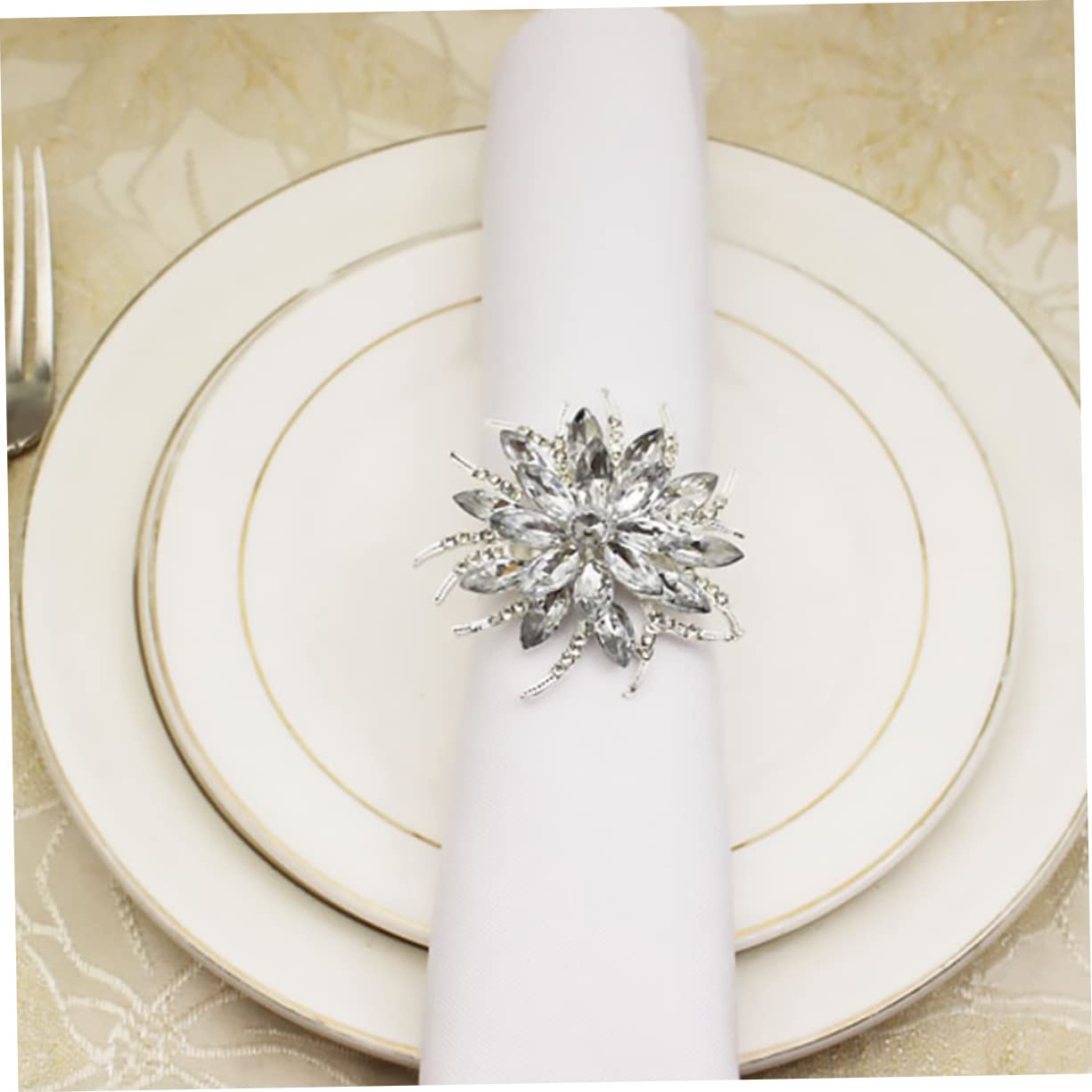 Alipis 2juegos Anillo De Servilleta De Forma De Cristales Decoración Elegante Para Bodas y De Navidad