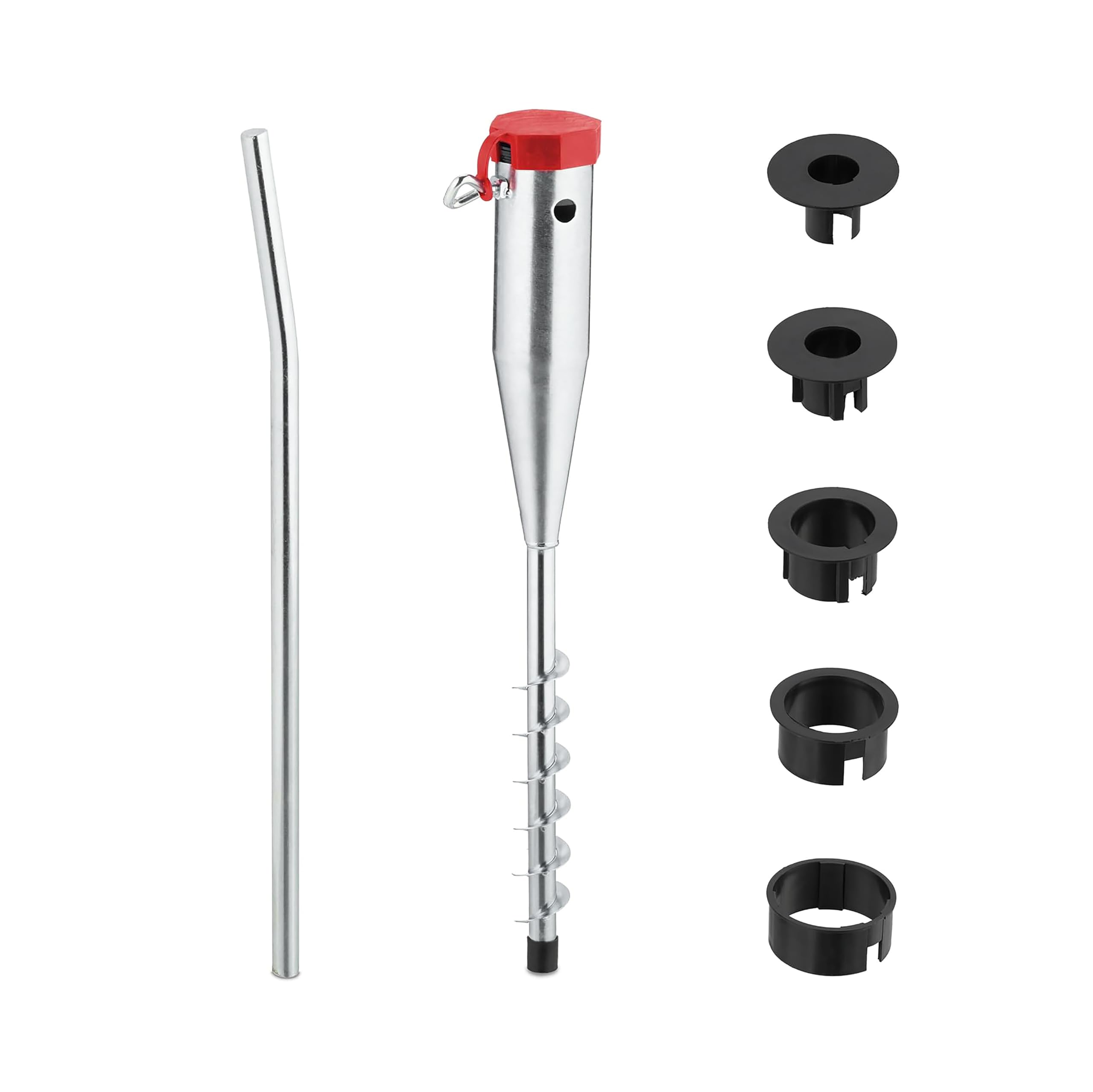 Garden Mile Large Ground Screw for Soil Spike - Heavy Duty Rust Resistant Zinc Plated Metal Socket - Outdoor Solid Anchoring for Garden Parasol, Washing Line, Gazebos, Bird Feeder or Rotary Airer
