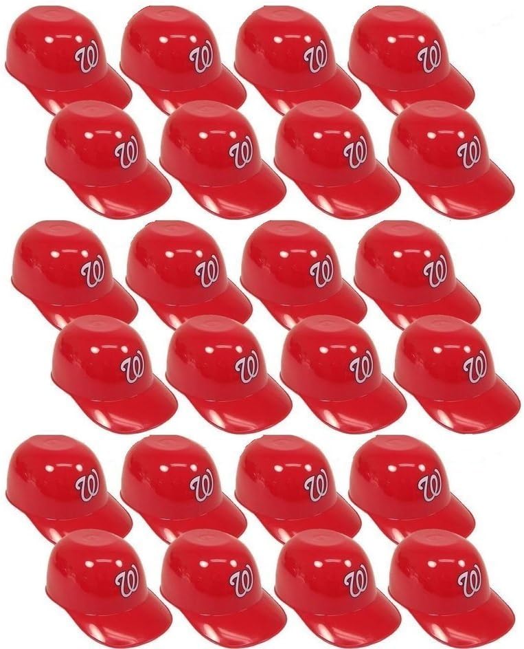 BD&A MLB Mini Batting Helmet Ice Cream Sundae/Snack Bowls, Nationals - 24 Pack
