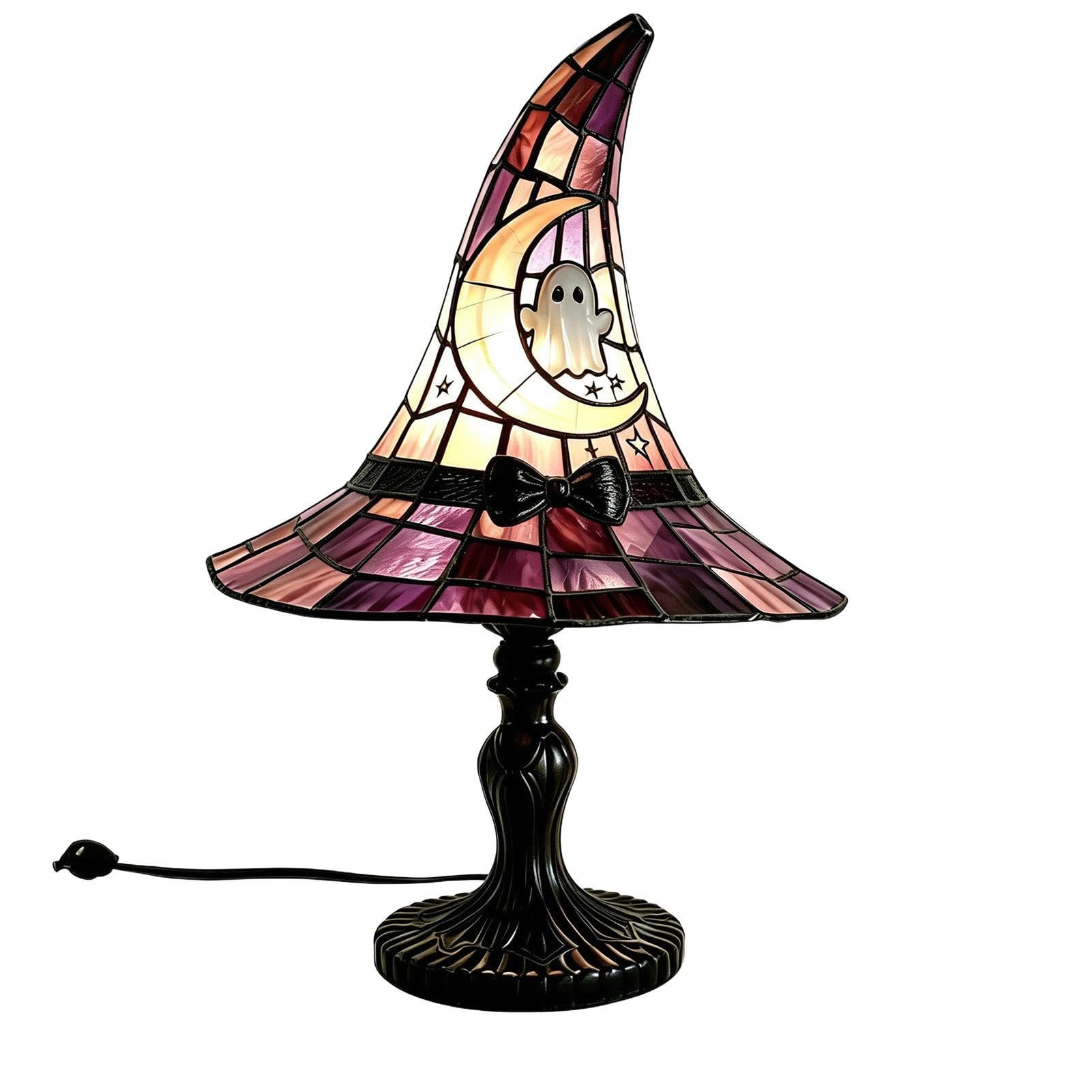 Lampade a Cappello da Fantasma Halloween in Resina Retrò con Ricarica USB