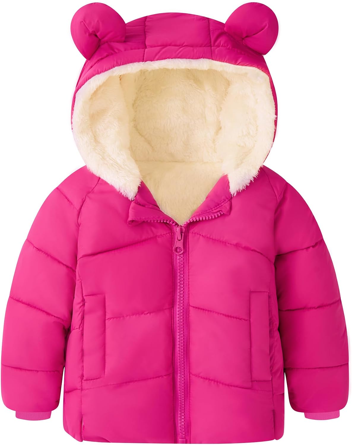 Toddler Girls Boys Winter Teddy Coat 6M-5T Kids Fleece Jacket with Hood