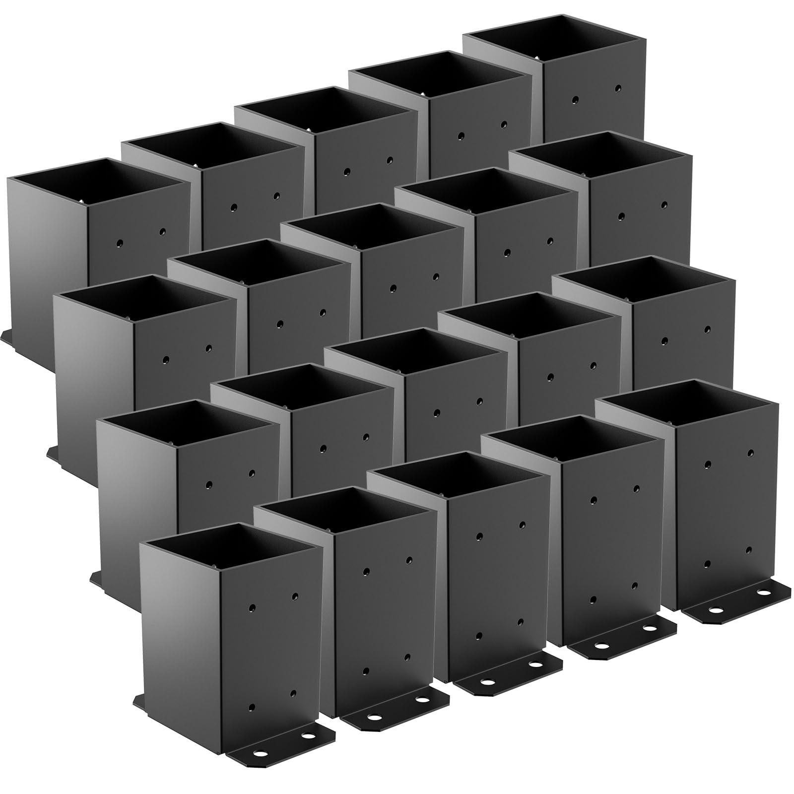 Photo 1 of SPACEEUP 4x4 Black Post Base Brackets, 20 Pcs
