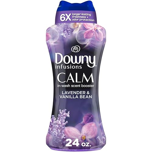 Downy Infusions In Wash Scent Booster Beads, CALM, Soothing Lavender and Vanilla Bean 24 oz