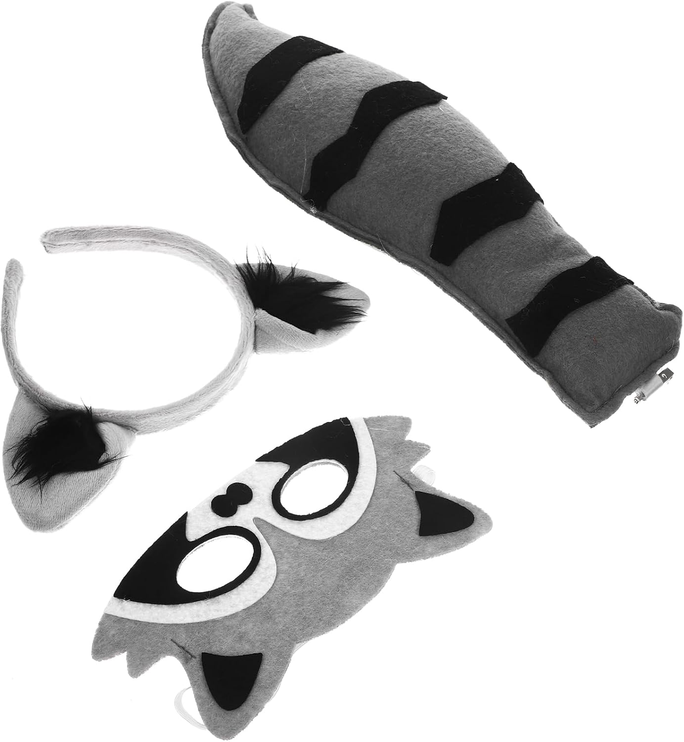 Raccoon Animal Ear Headband Mask Tail Set Lightweight Cosplay Accessories for Birthday Party Halloween Dress up - Image 9