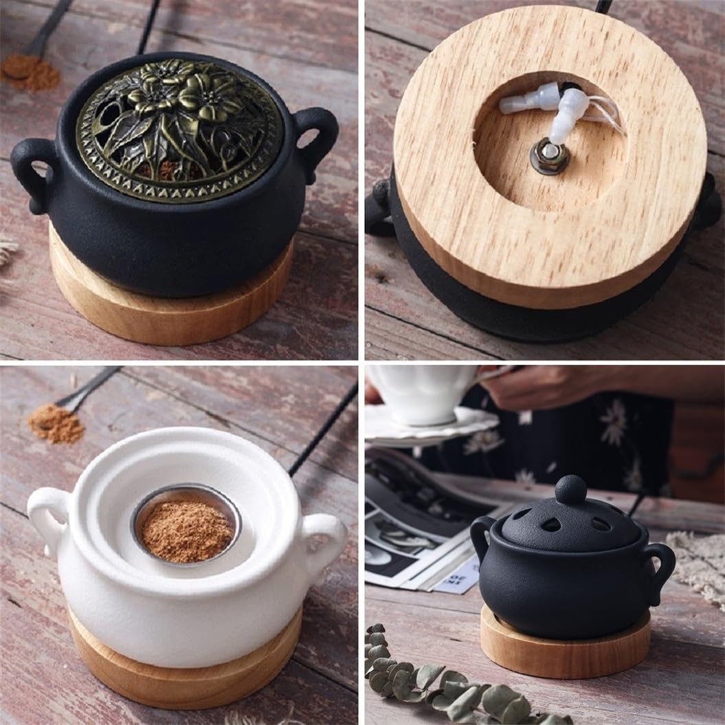 セラミック電気香炉、香炉、調節可能なタイマー付きアロマセラピー