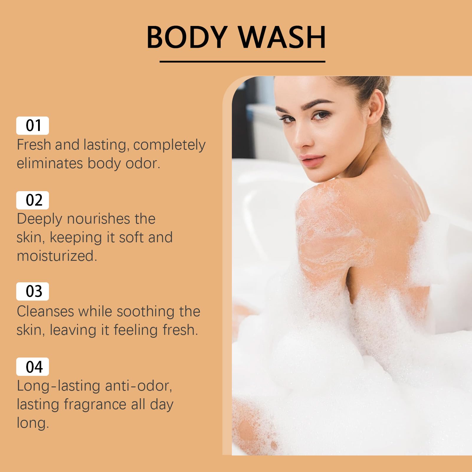 Gel doccia deodorante naturale al cachi, ideale per gli anziani, elimina gli odori del corpo e pulisce in profondità grazie all'olio di tea tree. Adatto per la zona intima (6p cs)
