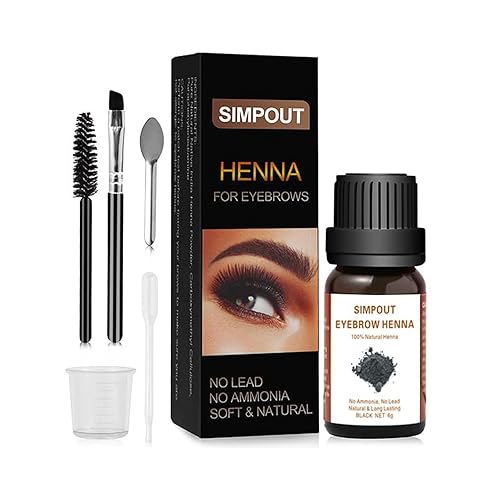 Miniatura 8 de Simpout Henna de cejas puramente natural, kit de color instantáneo para cejas, coloración puntual profesional, kit de coloración de cejas de henna