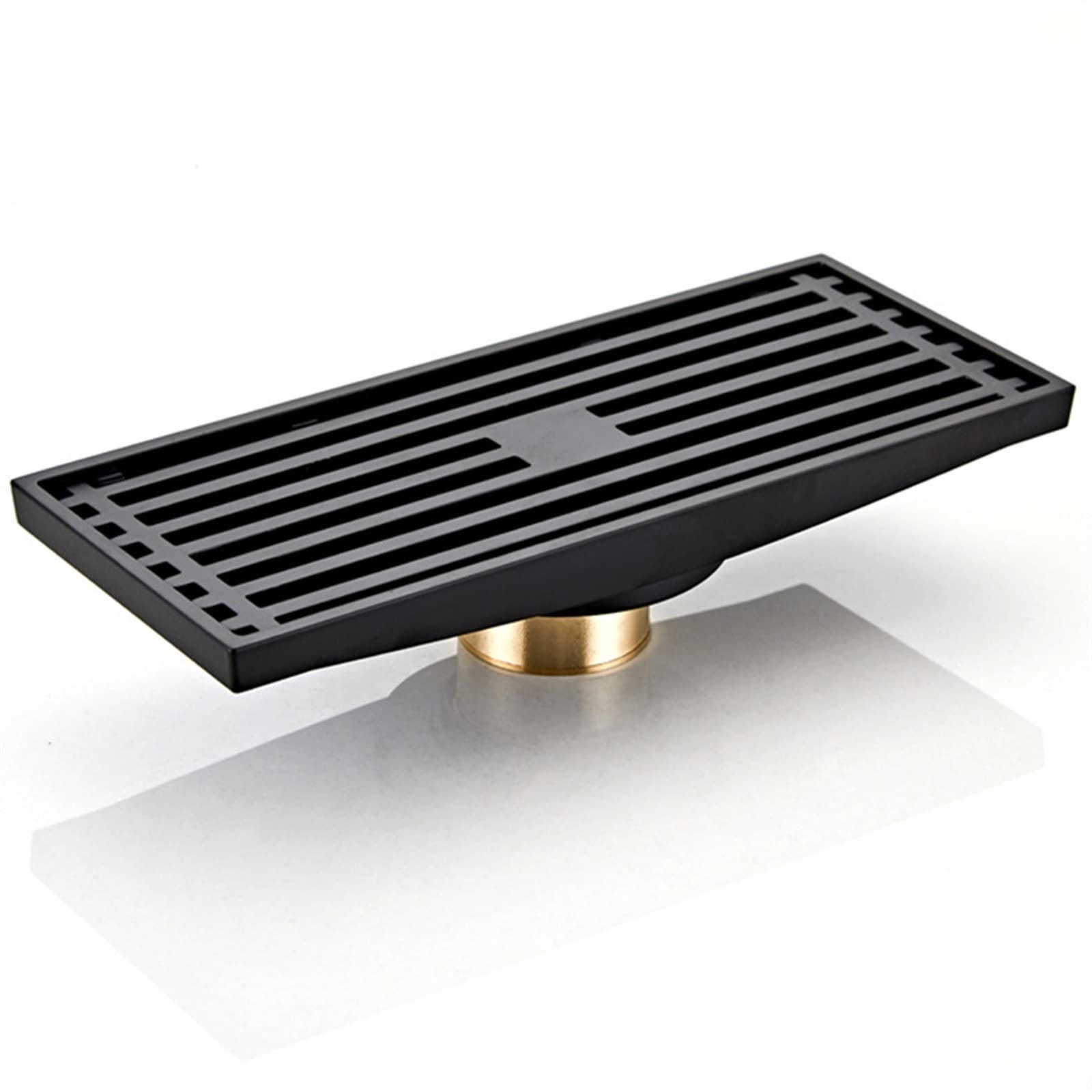 Rejilla De Desagüe para Ducha De Baño, Colador De Suelo, De Latón Negro, 83 X 200 Mm, 1 Unidad