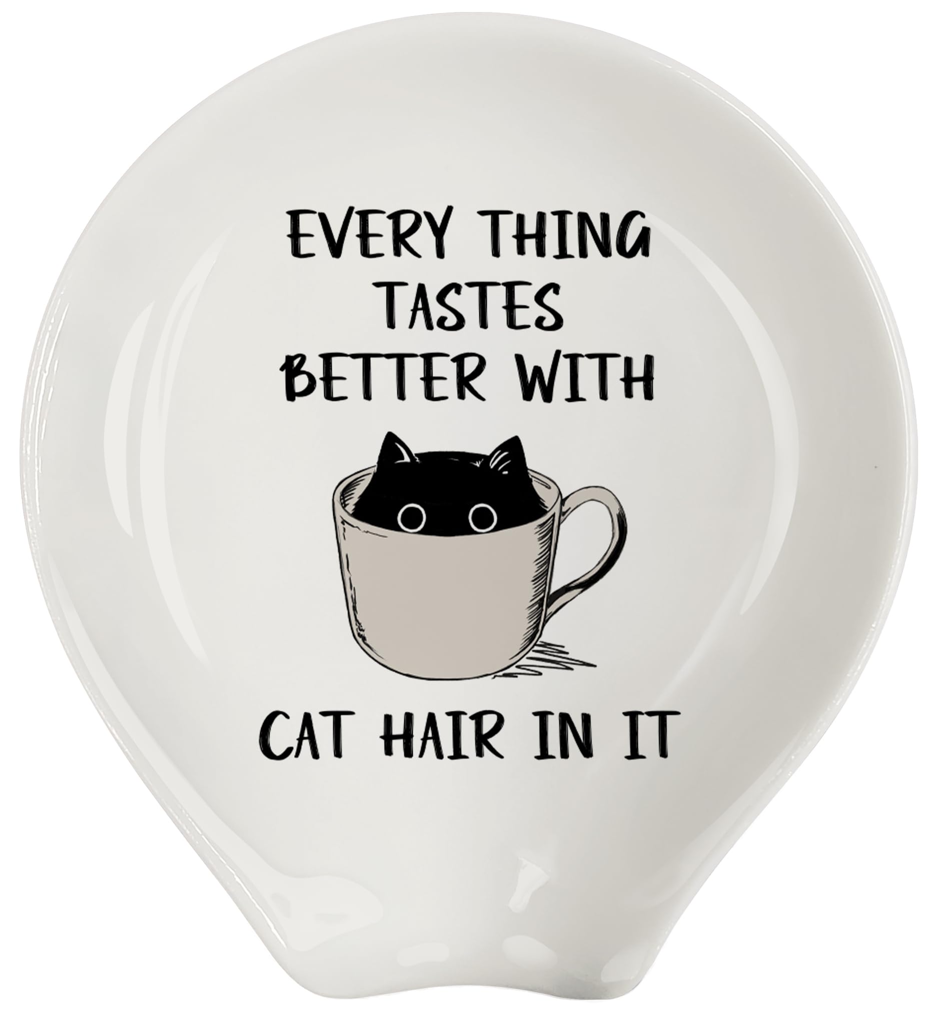 Coffee Spoon Rest, Coffee Bar Accessories & Spoon Holder, Funny Cat Spoon Holder for Coffee Lovers Gifts for Friend Wife Husband Sister (White-4)