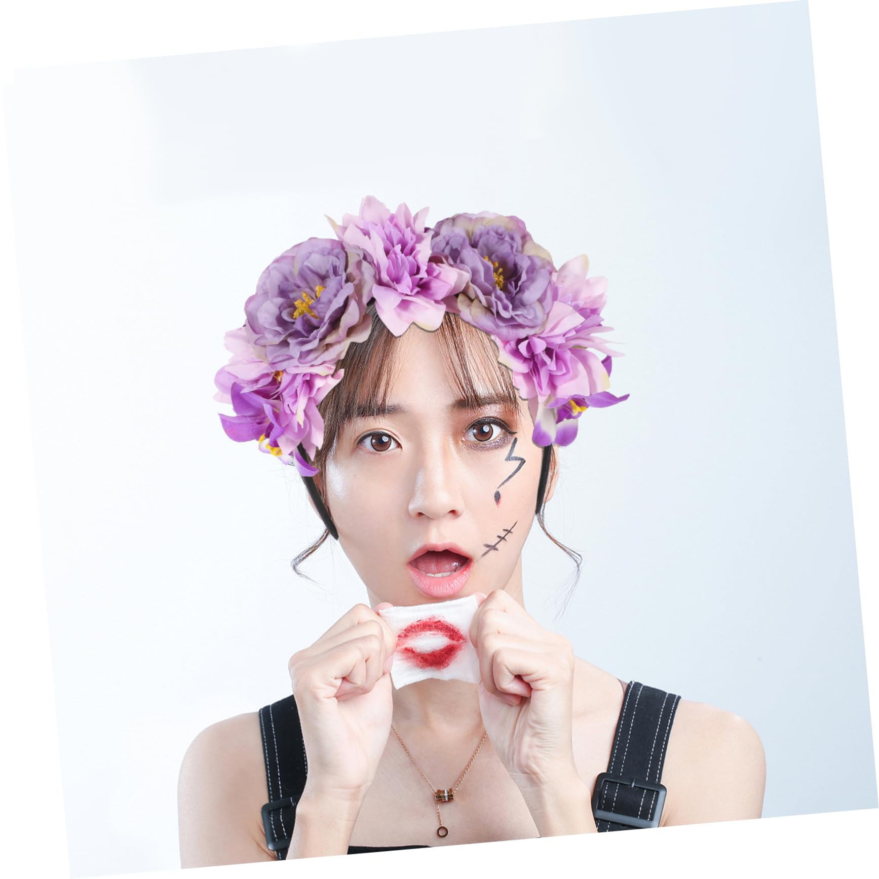 4 diademas de flores estilo retro para mujer, guirnalda para el pelo, tocado de flores de gran tamaño, tocado para la cabeza, artificial de viaje, tela