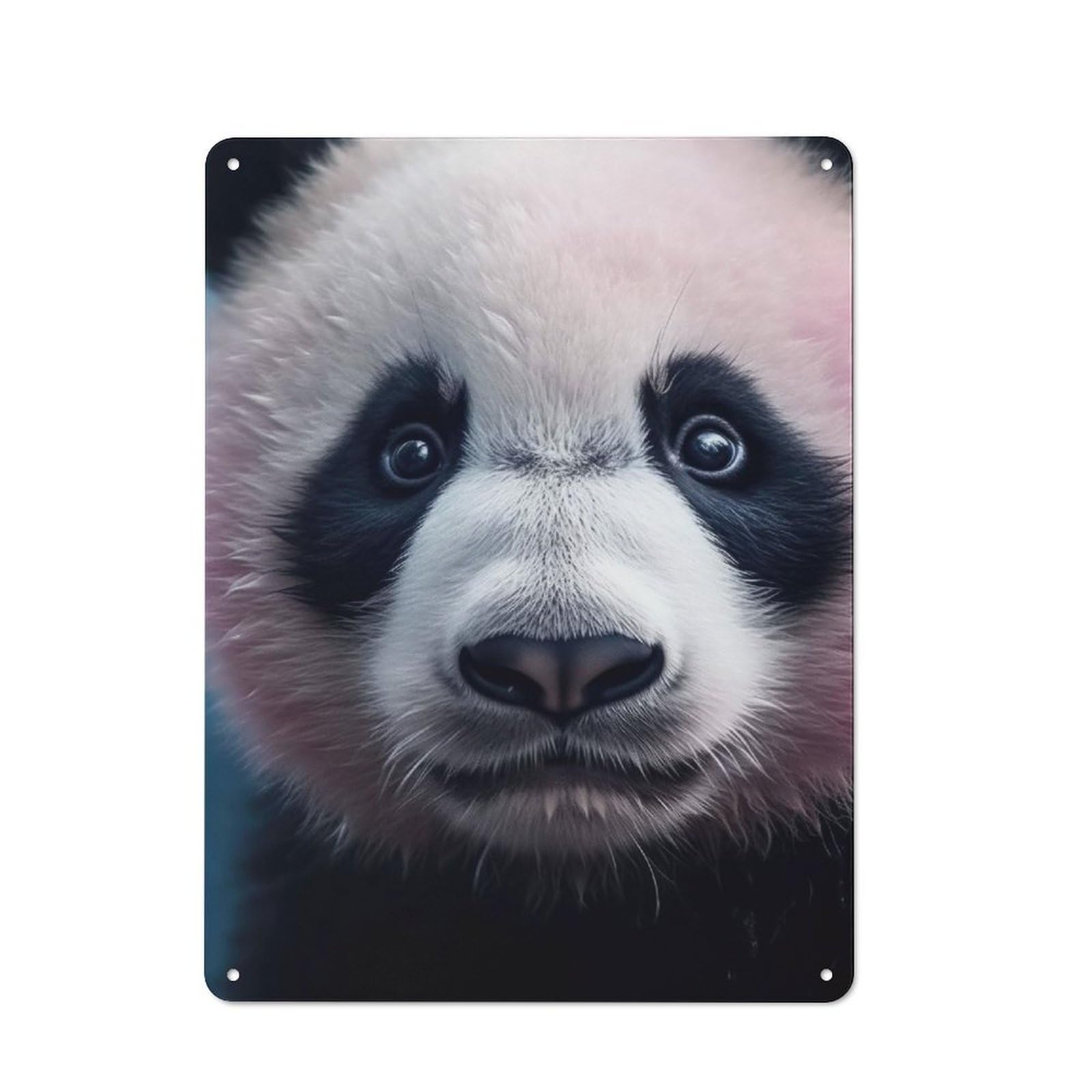 Junmoney Panda Closeup Face For Café Or Restaurant, Vintage Tin Wall Plaque 40X30cm, New Home Wall Decor For Café Owners And Decorators