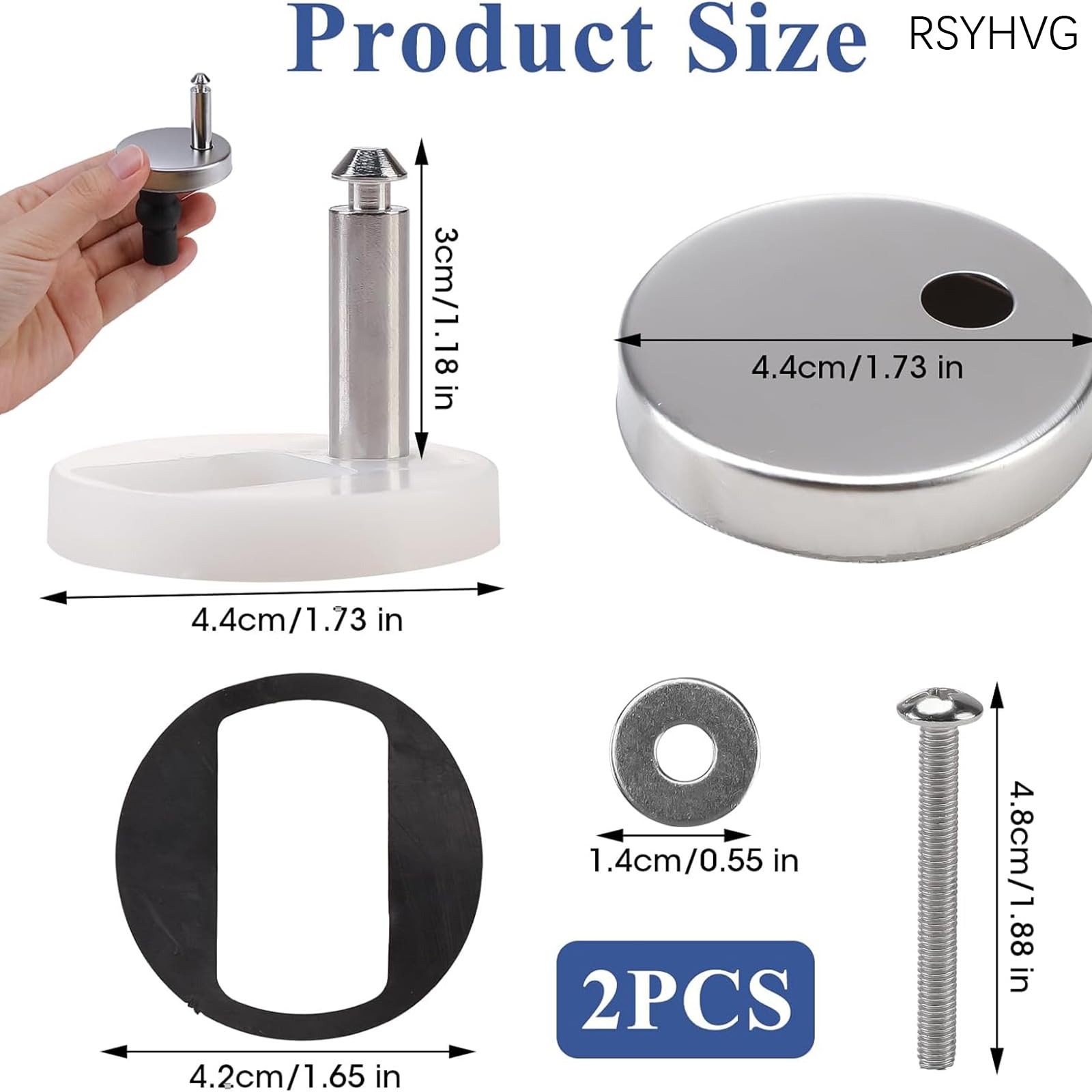 2Pcs Toilet Seat Fixings Kit Quick Release Toilet Seat Fittings - Image 2