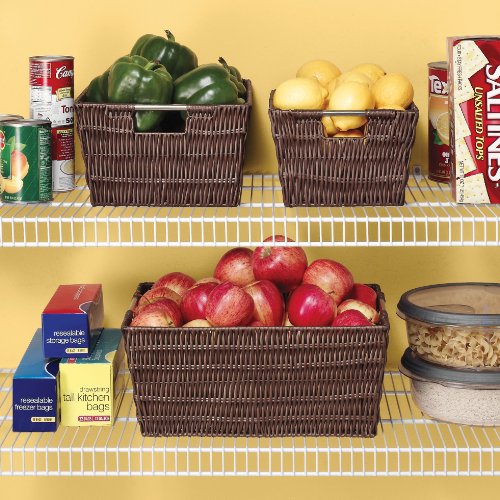 Image of Whitmor Rattique Storage Tote Basket - Espresso (Pack of 2)