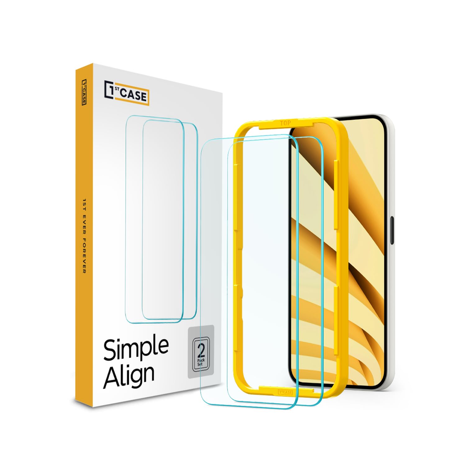 1stcase Tempered Glass [SimpleAlign] Screen Protector [2-pack Set] for Nothing Phone (2a) / (2a) Plus [Case-Friendly] - Clear