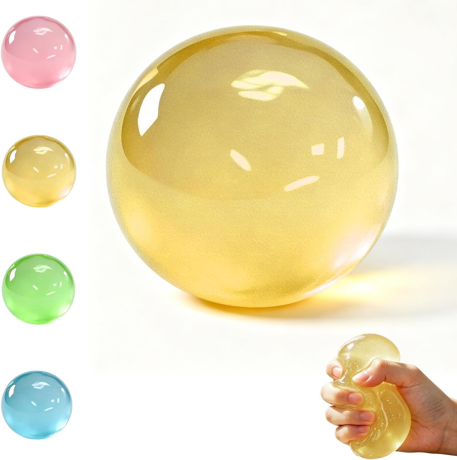 Squishy Fidget Toys, Coconut Oil Squishy Stress Balls, Slow Rising Squishies Ball, Anxiety Relief Squeeze Sensory Toys for Adults Kids, Fidgets Toys for Home Office Funny Gifts (Yellow)