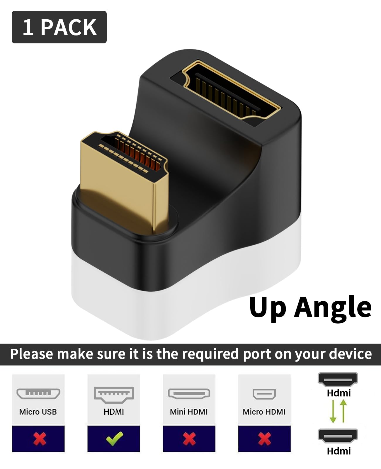 Maxhood HDMI 2.1 180 Degree Adapter, 8K U Shaped HDMI Adapter - Image 2