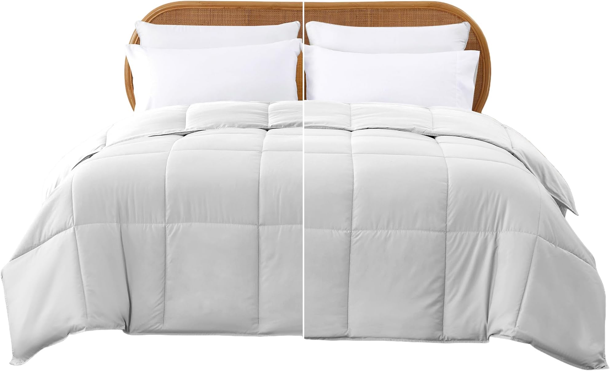Down Alternative Reversible Comforter White/White Queen