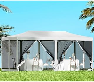 Instahut 3x6 Marquee Gazebo, Pop Up Camping Tent Wedding Gazebos Garden Shed Outdoor Party Canopy Patio Carport Car, Mesh ...