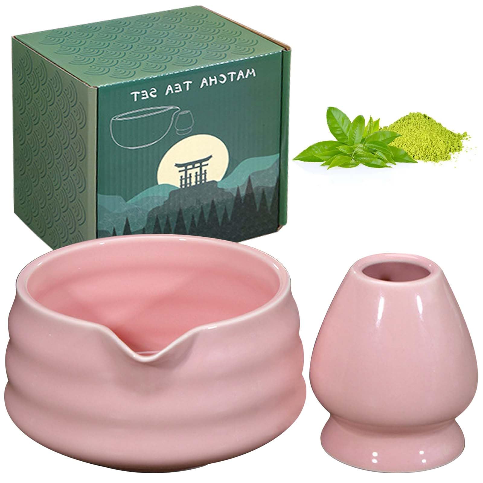 Keramieken Kom Met Schenktuit Matcha Kom Roze - Een Prachtige Handgemaakte Japanse Kom (chawan Matcha Kom Met Schenktuit