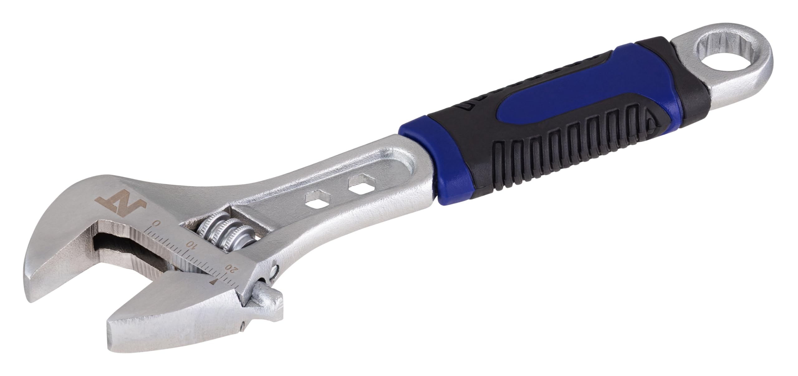 Clé À Molette en Acier carbone, longueur 150 mm, ouverture 24 mm maximum NOYON & THIEBAULT | Poignées ergonomiques bimatière | Mollette de réglage crantée | Idéale pour les travaux de plomberie