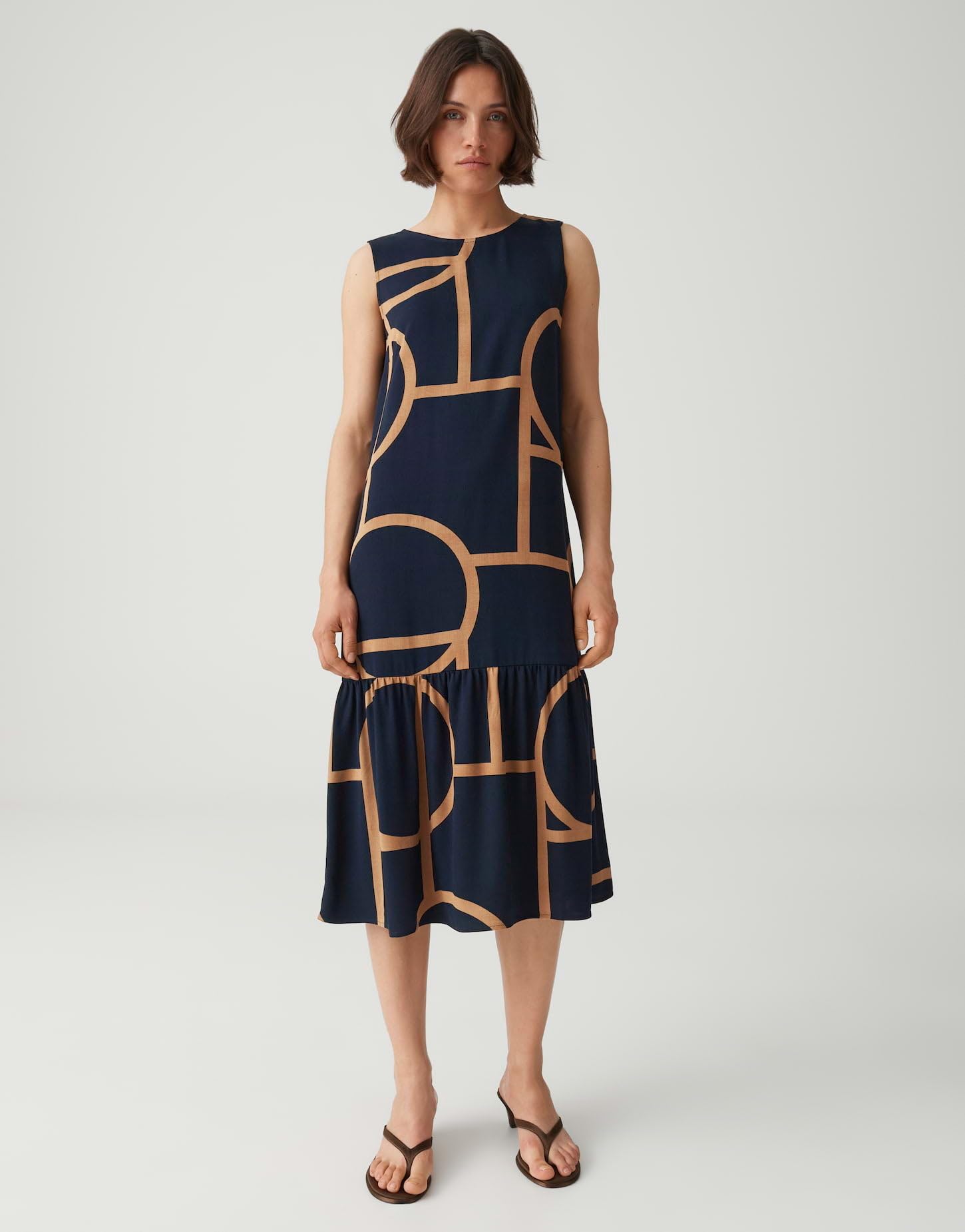 OPUS Damen Midikleid | Bedrucktes Midikleid mit Volant