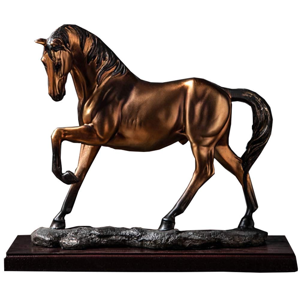 Konia statuetka figurka bieganie zwierzę prosta sztuka rzeźba ozdoba salon biuro dekoracje, C