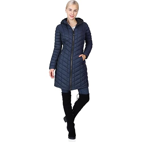 Outdoor Ventures Women's Maryan Hooded Ultra Lightweight Warm Thermolite Long Puffer Coat