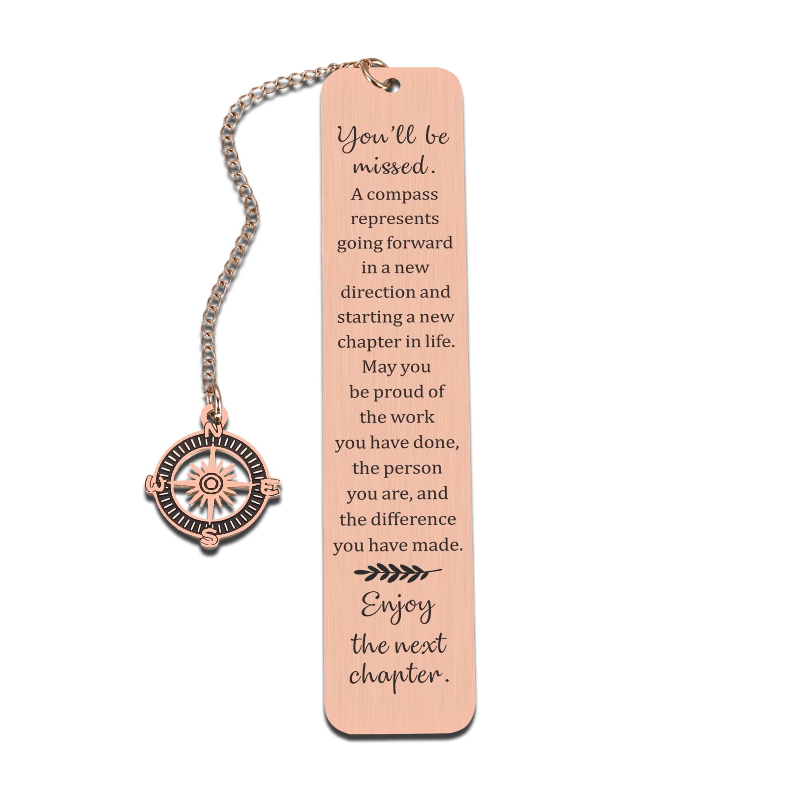 Farewell Going Away Metal Bookmark Goodbye Gifts for Coworker Leaving Gifts for Women, Friends Her Nurse Boss Teacher Employee Compass Bookmark You