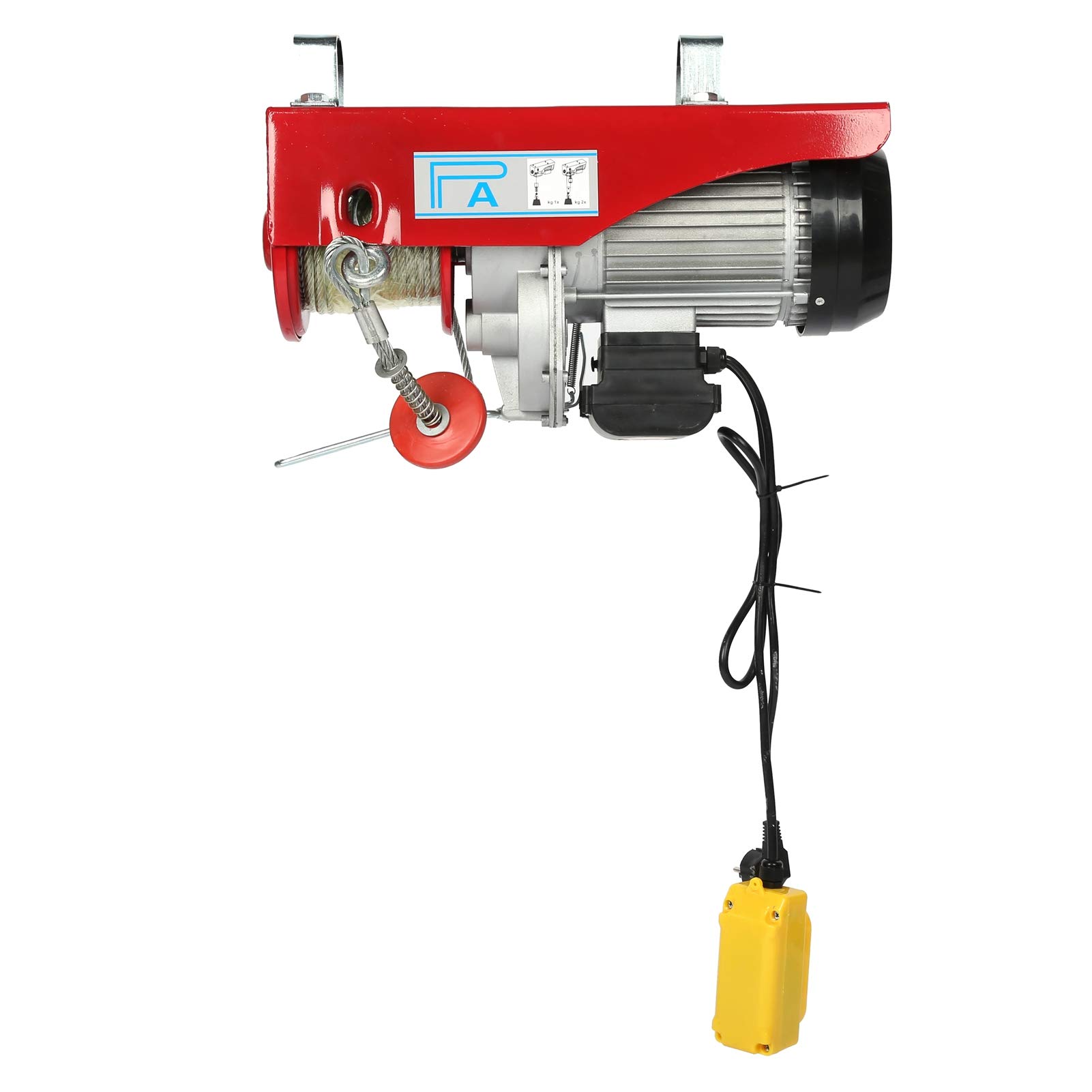 Paranco Elettrico da 1800 W, Argano per Cavo Elettrico Paranco di Sollevamento a Linea Singola Modalità di Sollevamento a Doppia Linea 18 Metri Fune in Acciaio Carico (Spina UE