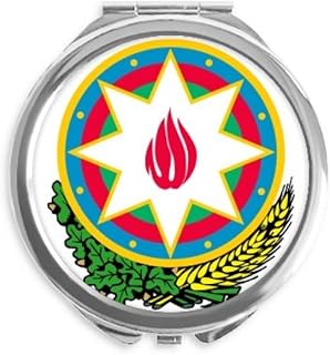 Baku Azerbaijan National Emblem Hand Compact Mirror Round Portable Pocket Glass