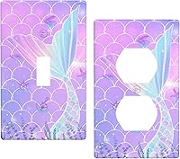 Vista 1 de 2 placas de pared de sirena para interruptor de luz, bonita cubierta decorativa de salida para niñas, niños, dormitorio, cocina, hogar, baño, sala