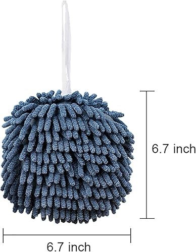 Vista 2 de Paquete de 4 toallas de mano de chenilla para baño, secado rápido, toalla de baño de manos con bucles para colgar, microfibra absorbente para secado