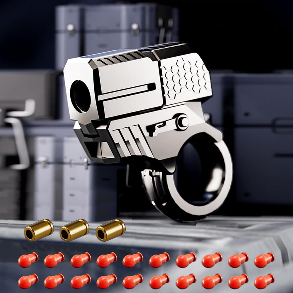 Metal Fidget Ring Fidget Toy Small Toy Fingertip Launcher for Adults,Fidget Toys Sensory Toys (Tungsten Steel)