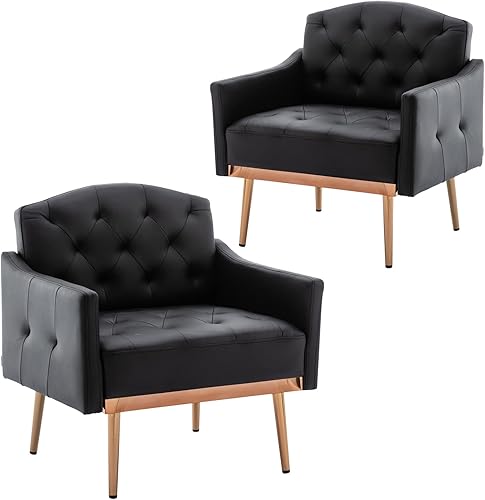 Silla decorativa moderna silla tapizada para sala de estar con patas de metal dorado rosa cómoda silla de sofá para leer ver la televisión y