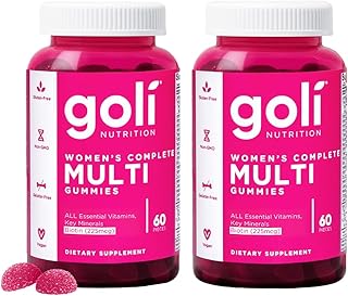 Women's Multi Gummies - Complete Daily Multivitamin with All 13 Essential Vitamins, Biotin, Zinc - Supports Hair, Skin, Nails, Immune System - Vegan, Non-GMO - 60 Count (2 Pack)