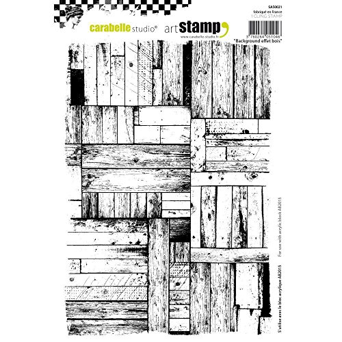 Carabelle Studios SA50021 Carabelle Studio Cling Stamp Art, stempelset, hout-effect-achtergrond, voor knutselen van papier, stempelprojecten, kaartontwerp en scrapbooking