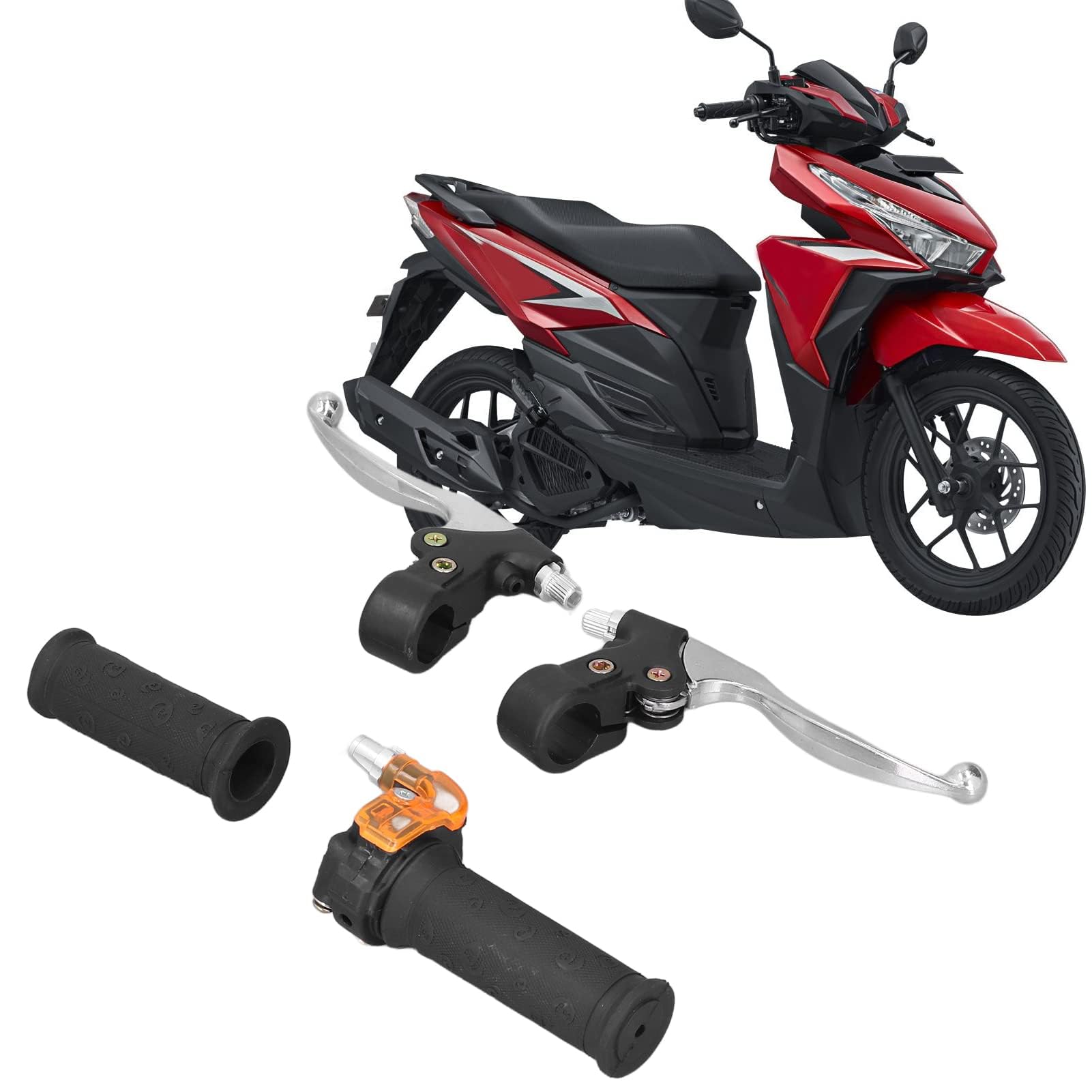 HERCHR Leve Freno Kit Maniglie Acceleratore, 22mm Antiscivolo Sinistra Destra Manopole Acceleratore Leve Freno Set Per Motociclette 47cc 49cc 2 Tempi Dirt Bike ATV