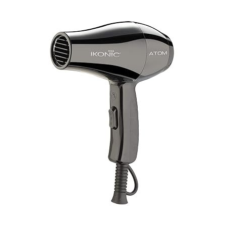 Ikonic 900W-1100 Watts Atom Mini Hair Dryer (Black)