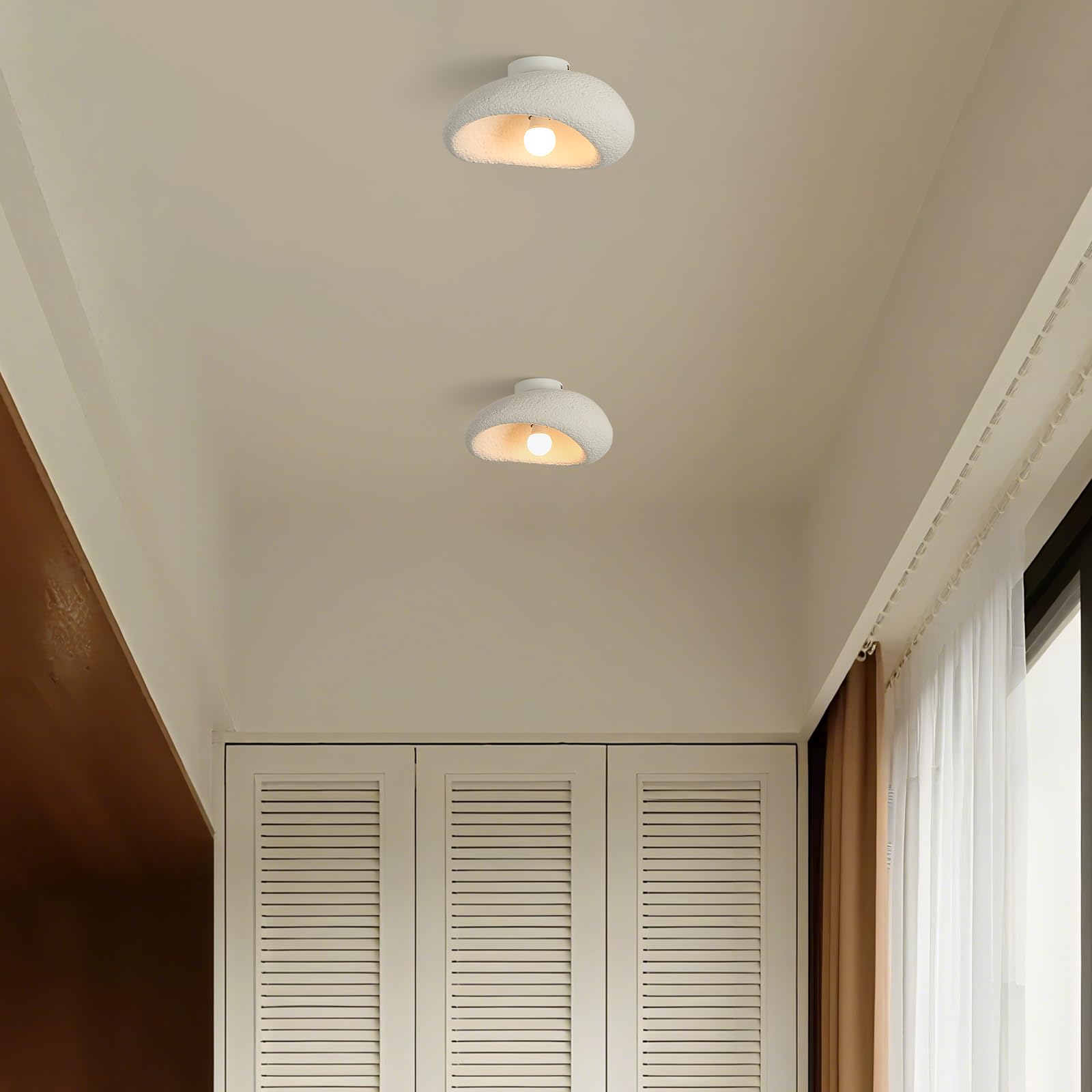 Lampadario Da Pranzo In Stile Giapponese Wabi-Sabi, Moderne Plafoniere E27, Paralumi Per Plafoniere Per Camera Da Letto, Sala Da Pranzo,Soggiorno,Corridoio, Illuminazione A Soffitto, 30 Cm