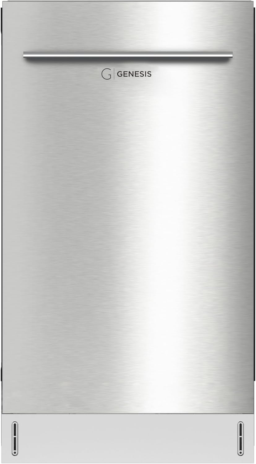 Genesis 18 Inch Dishwasher with 8 Place settings, 6 Washing Programs, Stainless Steel Tub, UL/Energy Star- Stainless Steel