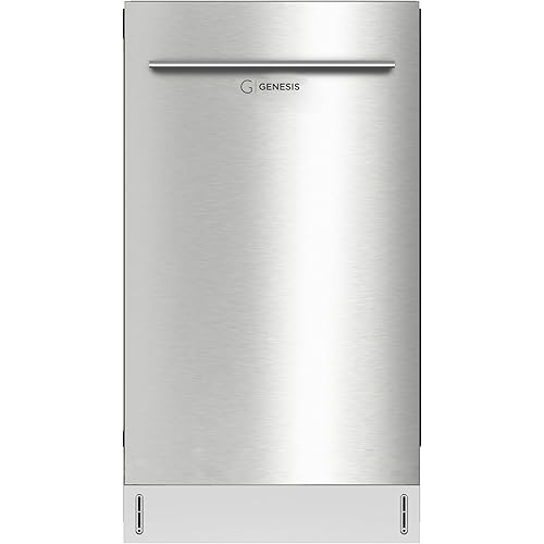 Genesis 18 Inch Dishwasher with 8 Place settings, 6 Washing Programs, Stainless Steel Tub, UL/Energy Star- Stainless Steel