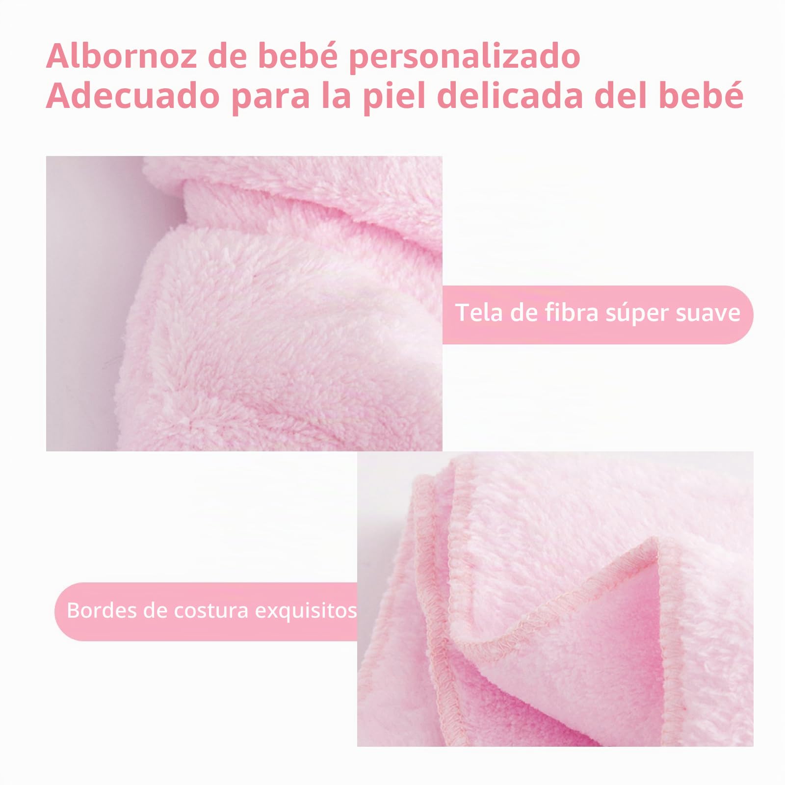 Bata de bebé personalizada con nombre bordado, bata de baño para regalo baby showers y regalos de cumpleaños