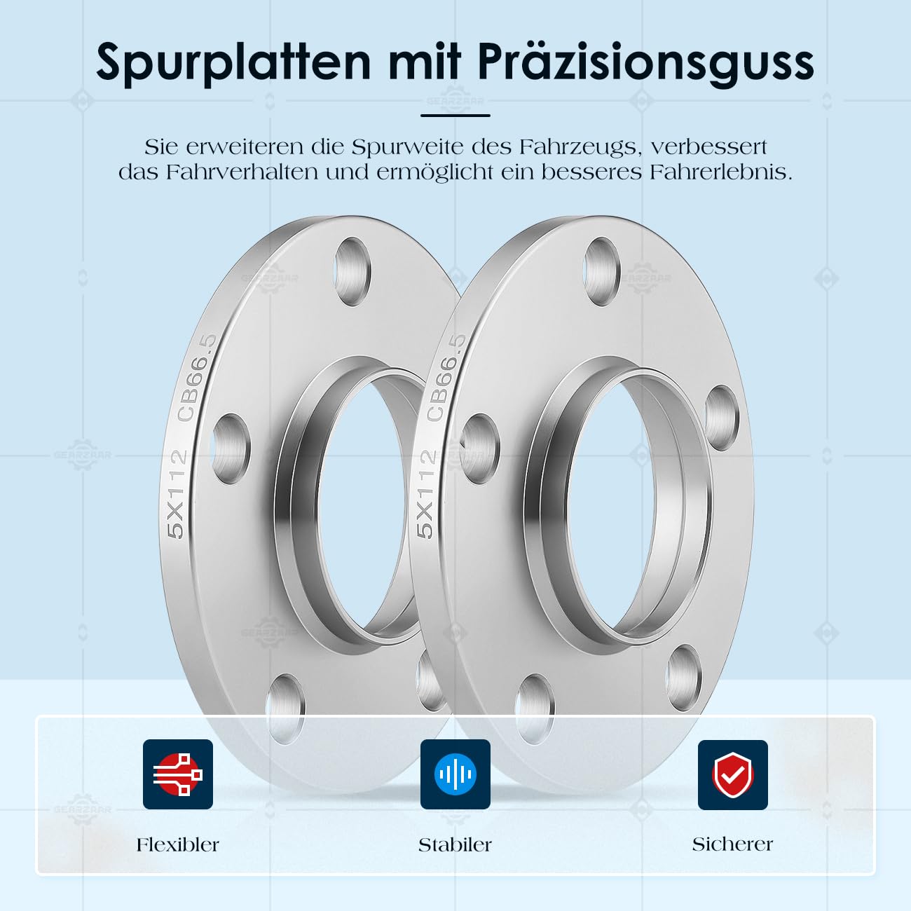 Spurverbreiterung Distanzscheiben 5x112mm NLB: 66.5 mm 2x10mm Spurplatten mit 10x Radschrauben M14x1.5x50 mm Kompatibel mit Audi A4 A5 A6 4G A7