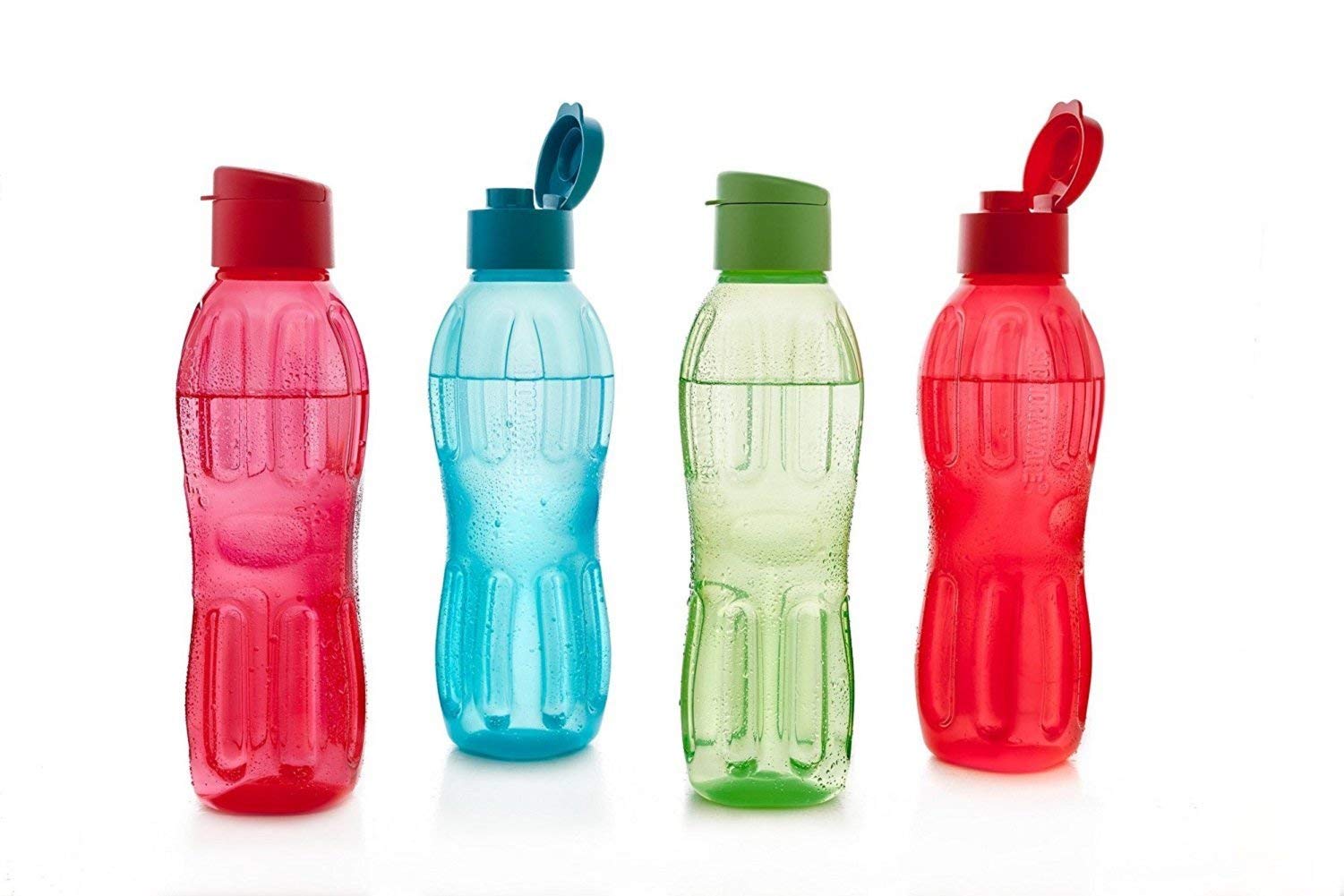 SIGNORA WARE Fliptop Bpa Free Plastic Water Bottles |Food Grade |Fridge Bottles |Ideal For Office, Gym, College, Travel Hiking, Camping |Best To Fulfil Daily Hydration (1 Ltrs | Set 4 |Multicolour)