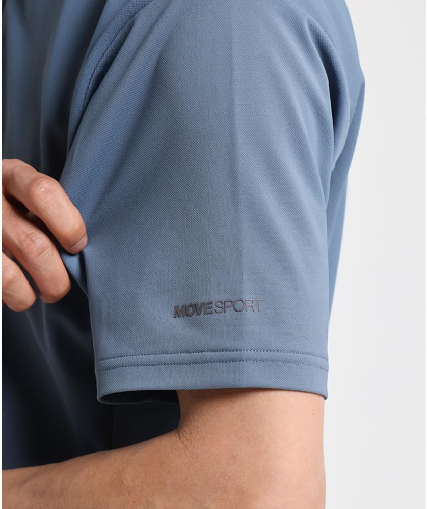 デサントゴルフ（DESCENTEGOLF） ゴルフウェア 吸汗速乾 EXcDRY ハイゲージ鹿の子 ハーフジップ 半袖シャツ ST5