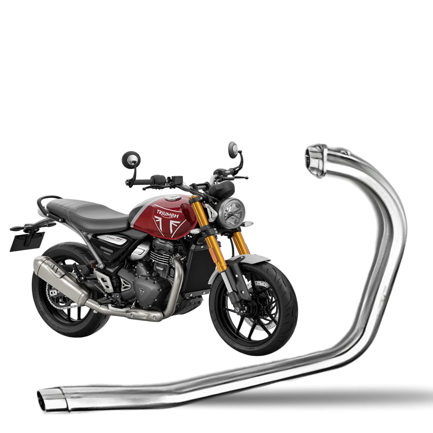 Asryd Stainless Steel High Performance Exhaust Middle Bend Pipe for triumph speed 400 Bend Pipe-image-7