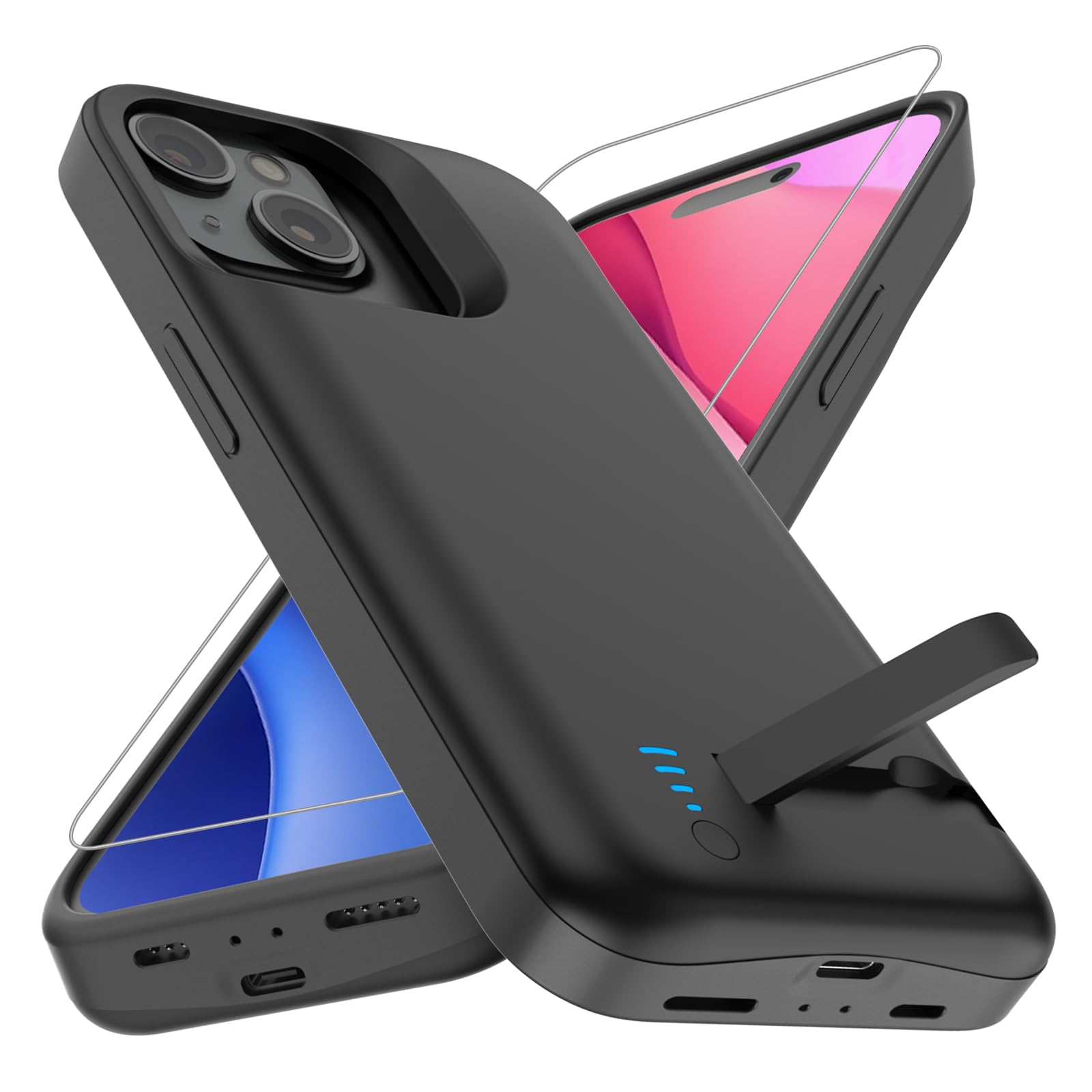 Gladgogo Battery Case For IPhone 11, 6800 MAh Battery Case With Stand And High Capacity, Rechargeable Battery Charging Case, Battery, Portable Battery