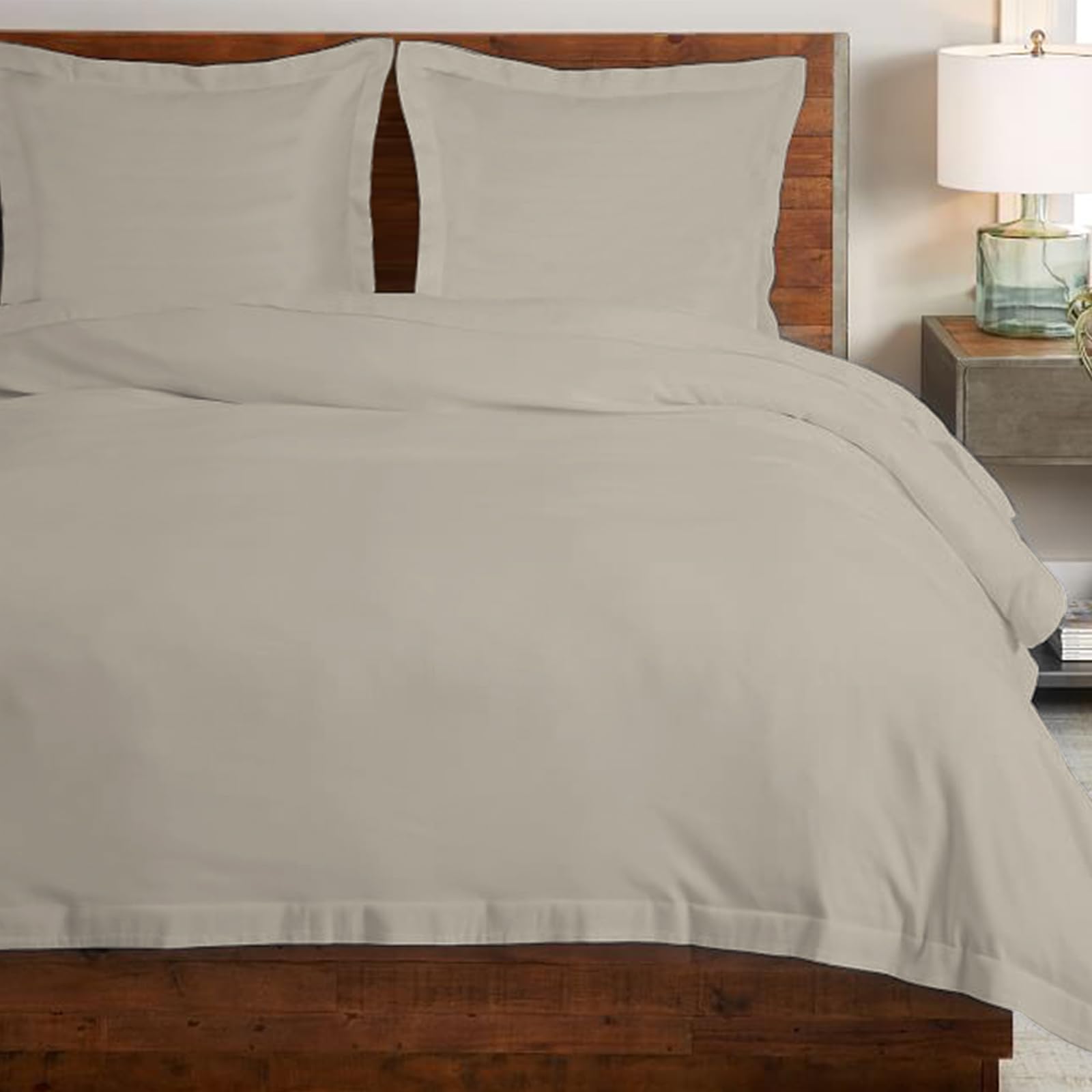 Housse de couette luxe 200x200 en satin de coton 400 fils Pizuna