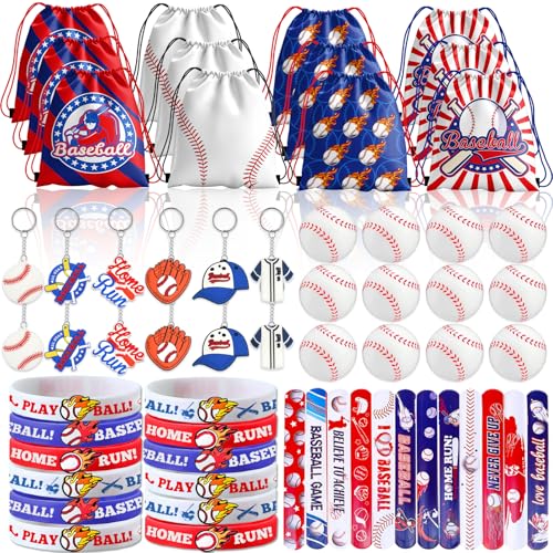Bluegogo 72 Pcs Baseball Birthday Party Favors, Baseball Goodie Bags Includes Baseball Bag Mini...